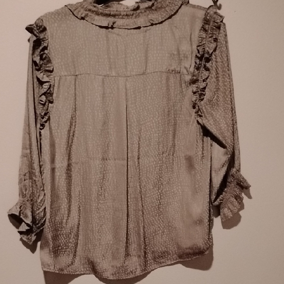 Democracy Ruffled Blouse - Tan - Picture 6 of 8